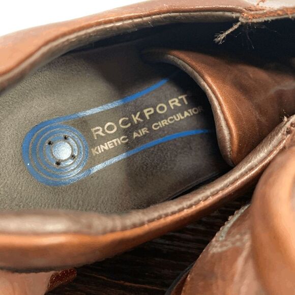 Rockport Leather Upper Lace Up Closed Toe Oxford Shoes Chestnut Brown Size 9M - Picture 5 of 9